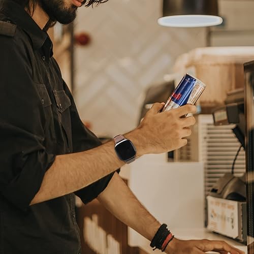 Cinturino in vera pelle, compatibile con Fitbit Versa 3/Fitbit Sense da uomo, in vera pelle, compatibile con Fitbit Versa 3, Maroon - Ysert