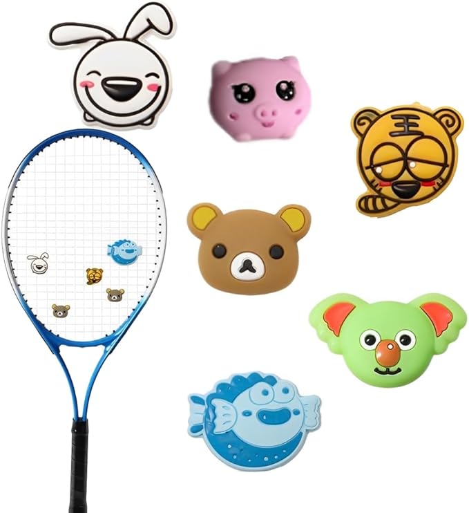 Ammortizzatore per Racchetta Tennis,6 Pezzi Silicone Ammortizzatori da Tennis,Divertente Ammortizzatore per Racchetta Tennis Squash Badminton,Tennis Vibrazione Dampener Adatto per Giocatori di Tennis - Ysert