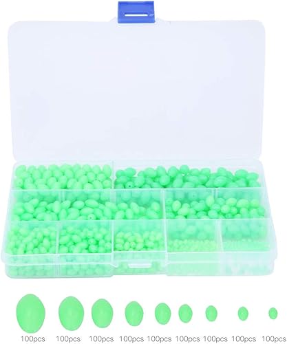 SUNGOOYUE Perle da Pesca Luminose, 900 Pezzi Multi Modello Perline da Pesca Glow Attrezzatura da Pesca per la Pesca All'aperto Acqua Dolce in Acqua - Ysert
