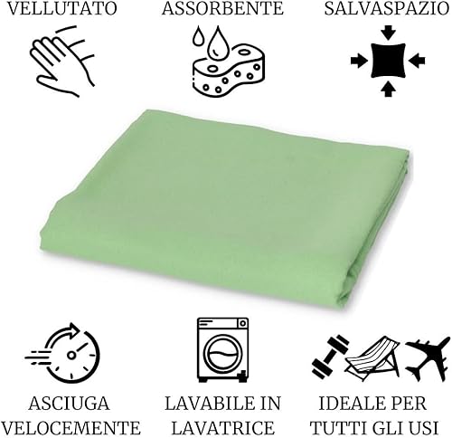 Asciugamano in Microfibra 50x100 cm. Salvietta Microfibra Leggeta e Assorbente. - Rosso Ciliegia - Ysert