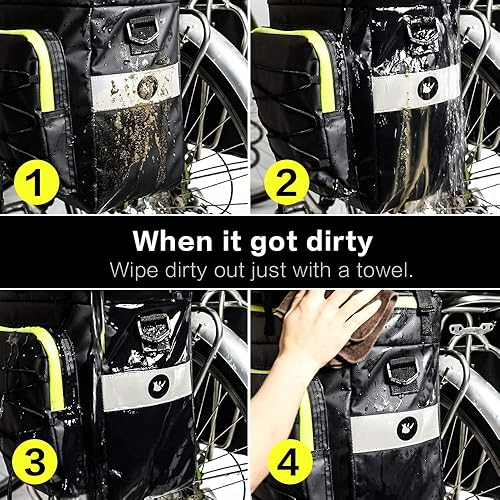 Rhinowalk 3 IN 1 Bike Pannier Bag Multifunzionale Bicicletta Posteriore Rack Carrier Bag Zaino con Parapioggia - Ysert