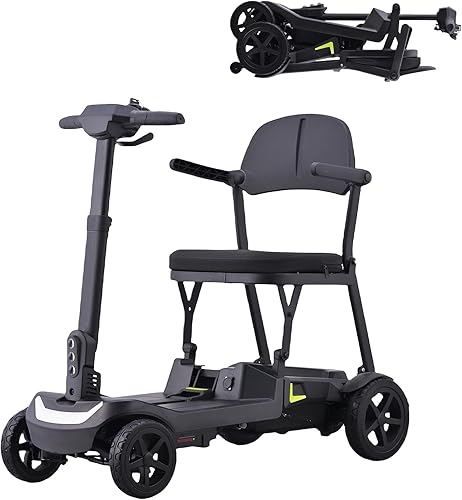 TODIMART YL-219 Scooter Elettrico 4 Ruote, Scooter Disabili e Pieghevole per Adulti, Leggero, Pieghevole, per Anziani con Batteria Rimovibile, Fari a LED e Fanale posteriore - Ysert