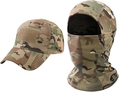 DHSBGWSX 1 berretto con visiera camo, con 1 polsino per collo, tattico mimetico, cappello parasole per esterni, adatto per corsa, pesca, caccia, alpinismo e campeggio, multicolore, Taglia unica - Ysert