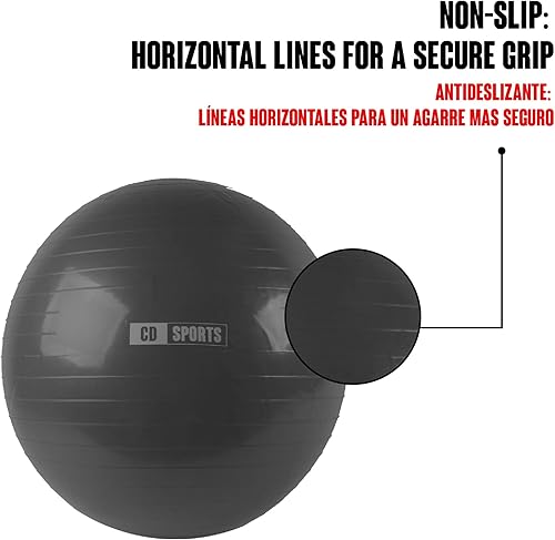 Pilates Ball 55cm / 65cm / 75cm di diametro, Palla per la gravidanza, Fitball, con infiammatore incluso, Big Ball per lo Yoga, Ginnastica, Fitness - Ysert