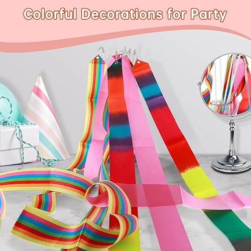 ZHXGO 6 Pezzi Dance Ribbons, 2m Ginnastica Ritmica Nastro con Fare Piroette Danza Baton Asta, Danza Nastri Artistica, Ginnastica Ritmica Bacchetta per Allenamento - Ysert