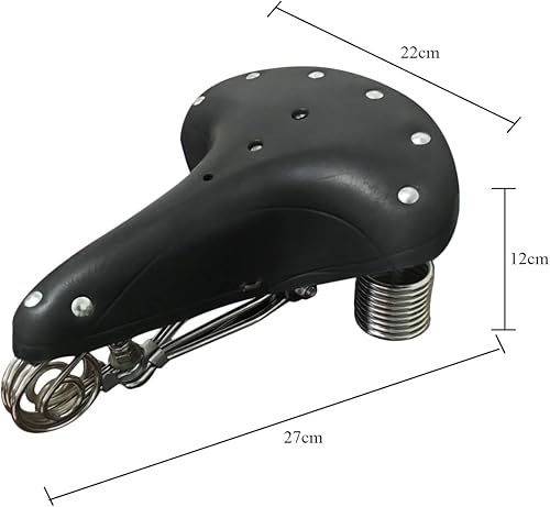 Sella Bici Vintage in Pelle Sella a Molla Bici da Turismo con 4 Molle Migliorate Morsetto e Rivetto per MTB Bici da Città - Ysert