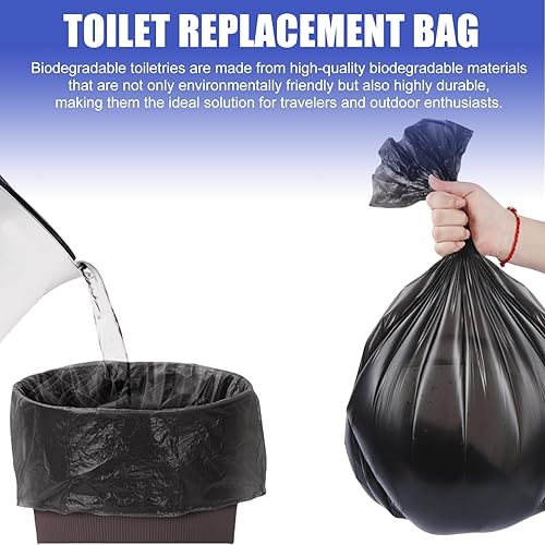 Set di 100 sacchetti per WC biodegradabili biodegradabili, sacchetti per WC da campeggio, extra spessi, impermeabili, per servizi igienici mobili, escursioni, viaggi - Ysert