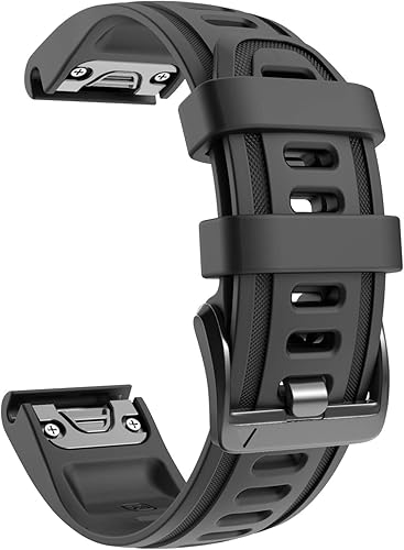 NotoCity Cinturino per Garmin Fenix 6s/Fenix 6s PRO/Fenix 5s/Fenix 5s Plus, 20mm Cinturino di Ricambio in Silicone, Braccialetto Quick-Fit(Nero) - Ysert