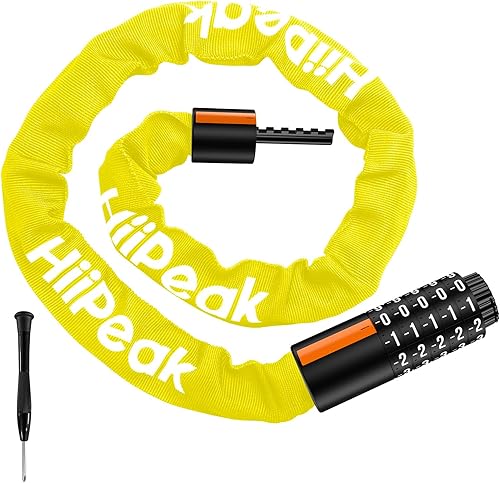 Hiipeak Catena Bici Catena Bicicletta Antifurto, Lucchetto per bicicletta Lucchetto a combinazione, lucchetto a combinazione per bicicletta protezione antifurto lucchetto a catena per bicicletta, moto - Ysert