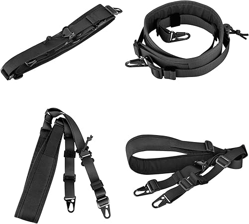 Fionda Tattica a 2 Punti per Fucile Fionda Regolabile per Fucile Cintura Regolabile per Fucile Fionda Regolabile a Sgancio Rapido per Sport all'aperto e Gioco (Nero) - Ysert