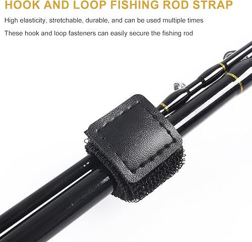 8 Pezzi Cintura per Canna da Pesca Elastica, Elastiche per Canne da Pesca,Cinghie Canna da Pesca,Custodia Protettiva per Canna da Pesca,Anti-Skid Autoadesivo Regolabile Accessori per La Pesca - Ysert