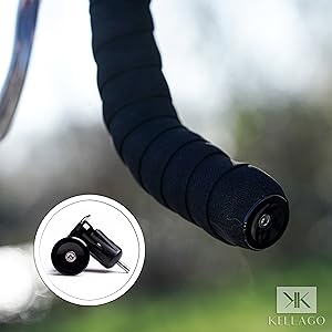 Kellago - Tappi per manubrio bicicletta da corsa, in gommapiuma, colore: nero