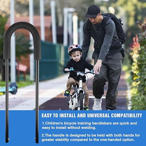 Maniglia per Allenamento Bici, Barra di Spinta per Equilibrio, Barra per Bicicletta per Bicicletta per Bambini, Asta di Supporto per Bicicletta per Bambini, Maniglia di Spinta di Sicurezza - Ysert