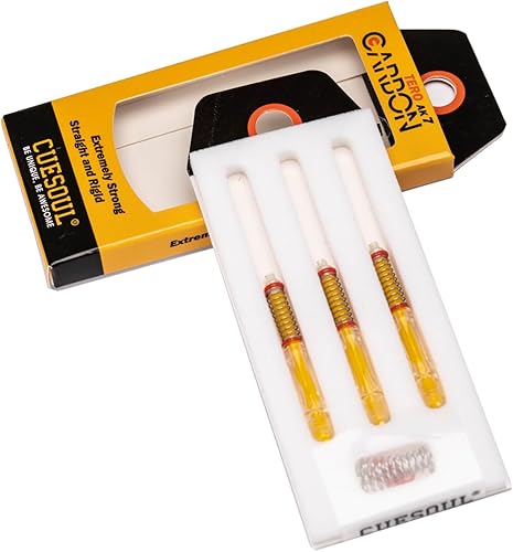CUESOUL TERO AK7Aste/stelo per Freccette in Carbonio, Sottili, telescopiche a Molla Integrate, Set da 3 Pezzi - Ysert