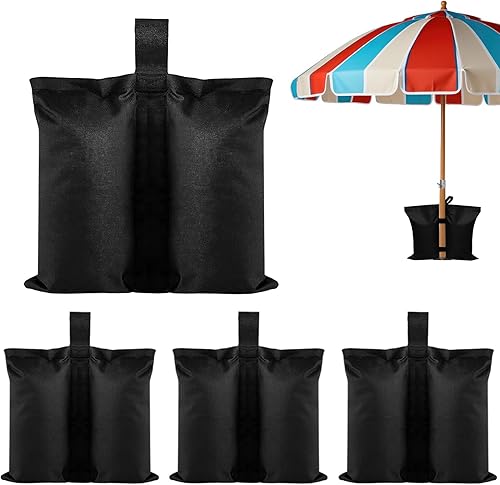 4 Pezzi Pesi per Gazebo, Nero Zavorre per Gazebo Sacchi di Sabbia, Pesi per Gazebo da Esterno Adatto per Tende Padiglioni Ombrelloni Scalette per Piscine - Ysert