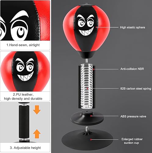 Punching Ball da Tavolo Punching Ball Bambini Pungiball da Tavolo Pera Veloce Boxe Sacco da Boxe Bambini Punchball con Ventosa Ad Alta Adesione per Adulti, Bambini, Casa, Scuola - Ysert