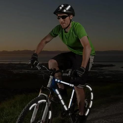 42 Adesivi Riflettenti, Adesivi Riflettenti Impermeabili per Biciclette da Esterno, Varie Forme di Adesivi Riflettenti per Biciclette, Adatti per caschi, Biciclette, Automobili, passeggini - Ysert