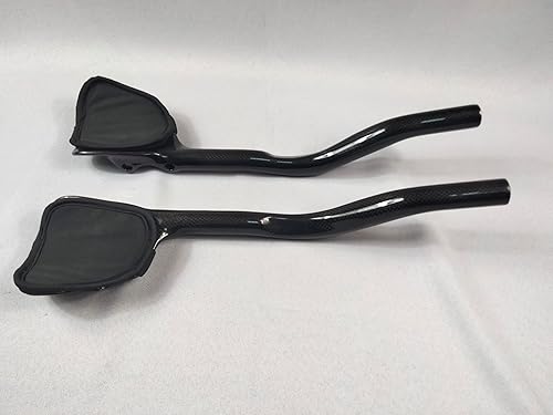roadkey Barre Aero TT Bike Bracciolo Manubrio in Fibra di Carbonio Aerobar Triathlon 380 mm Carbon Aero TT Bar 30° Estensione bici 31,8 mm TT Bracciolo Manubrio per Bicicletta da Strada (3K nero opaco - Ysert