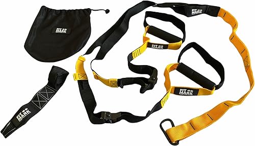 TRX, sistema di allenamento a sospensione, giallo, con ancoraggio regolabile, per fitness a casa, viaggi e allenamento in interni ed esterni. - Ysert