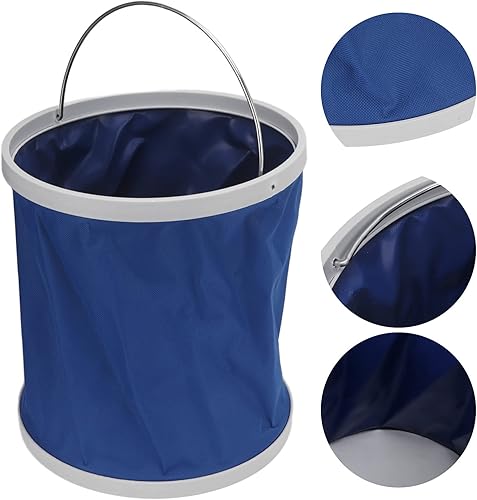 Secchio da Pesca Pieghevole con Manico, Secchio Pieghevole da Esterno da 11 Litri con Manico Contenitore per Acqua da Campeggio Leggero Multifunzionale per Campeggio Viaggiare Picnic - Ysert