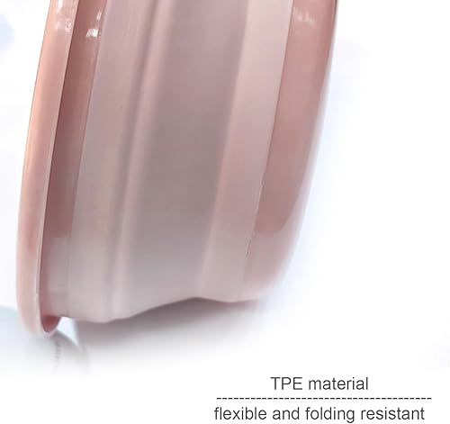 Bacinella pieghevole, lavabo pieghevole, lavabo rotondo pieghevole, cesto multiuso portatile, in silicone, per cucina, viaggi, campeggio, escursionismo (rosa, M) - Ysert