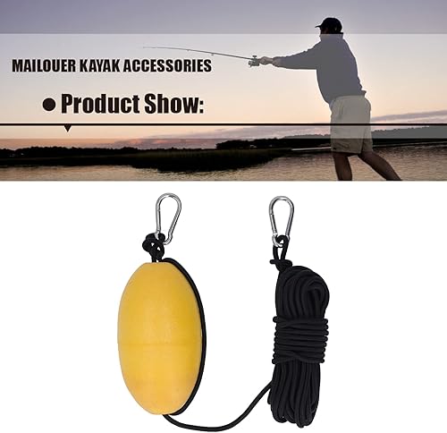 Ancoraggio per kayak, ancora per barca da mare, ancora per barca da pesca, galleggiante, giallo, per kayak, drift, ancora con fettuccia rinforzata - Ysert