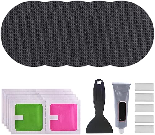 Kit di Riparazione delle Patch di Trampolino, Kit di Fissaggio di Trampolino, Patch adesive Impermeabili 4x4in per Tappetino da Salto, Rete e Pad di Sicurezza - Ysert