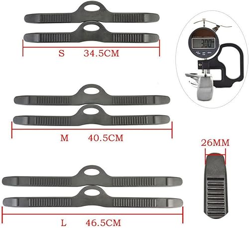 1 paio di cinghie per pinne da nuoto, in gomma TPR regolabile, per immersioni subacquee, larghezza 26 mm - Ysert