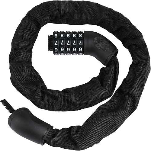 Fahrradschloss Hohe Sicherheit, Zahlenschloss Fahrradschloss mit Zahlencode 5 Stellig Kombination, Anti-Diebstahl Kettenschloss Fahrradkette Schloss für e Scooter e Bike Schloss, Lucchetti per bicicle - Ysert