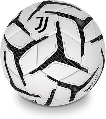 Pallone da Calcio Ufficiale Juventu Bianconeri Mondo in cuoio Ø cm 23 gr 300 - Misura 5 + Portachiave calcio - Ysert