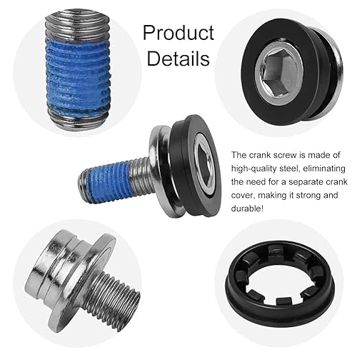 Viti per Cuscinetti a Pedale, 4Pz Bulloni M8 x 18 mm per Pedivella Bici, Viti per Pedivella, Viti Filettate M8 a Testa Esagonale Viti per Braccio a Manovella per Bici, Impermeabili, Prova di Sabbia - Ysert
