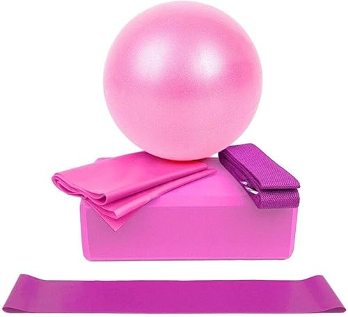 5 Pezzi Set di Attrezzature per Yoga Palla per Yoga Esercizio Ginnastica Fitness Pilates Palla Esercizio Yoga Blocchi Fascia per Resistenza - Ysert