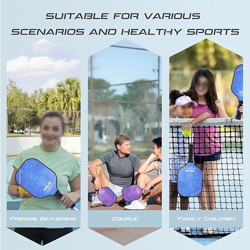 RXL SL Set pickleball-paddeles,Racchetta da pickleball, Include 1 palla da sottaceto per interni e 1 per esterni,racchetta da pickleball carbonio - Ysert
