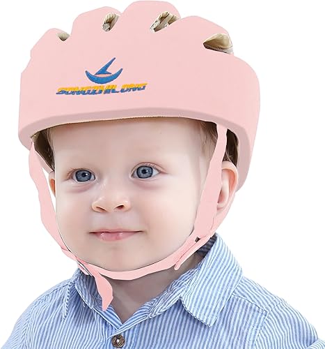 IULONEE Casco da Bambino Infantili Cappello di Testa di Cotone Cappello del Bambino Baby Helmet Regolabile di Sicurezza Casco Neonati (Stellato Blu) - Ysert