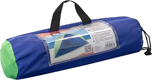 Idena 40000-Guscio da Spiaggia Protezione UV 60+, Circa 2,4 x 1,25 x 1,25 m, Leggero e Compatto per Il Trasporto, Tent Unisex-Adult, Blue, Green - Ysert