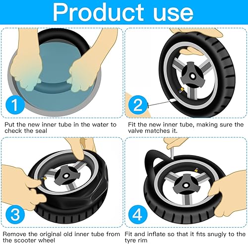 2 Pezzi Camera d'Aria 10 X 2,125, Camera d'Aria per Scooter, Camera d'Aria per Monopattino Elettrico, Confezioni di Camere d'Aria in Gomma, per Scooter Elettrici, Scooter a Benzina - Ysert