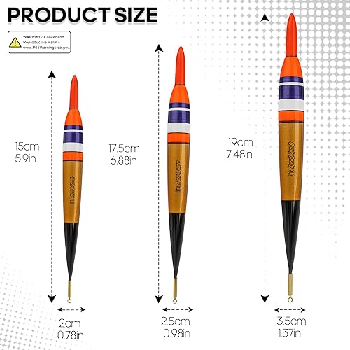 THKFISH Posa LED Pesca Posa Luminosa Galleggiante da Pesca Set di 3 Pezzi - Ysert