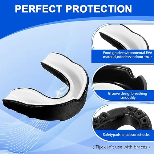 4 Pezzi Vestibilità Slim Paradenti Sportivo, Paradenti Kick Boxing, Paradenti Boxe,Premium Paradenti, per Rugby, Boxe, Arti Marziali, Hockey, Arti Marziali Miste, Taekwondo - Ysert