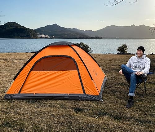 Tenda da campeggio per 3-4 persone, leggera, stabile, impermeabile, per 4 uomini, sistema di ventilazione, protezione dalle zanzare - Ysert