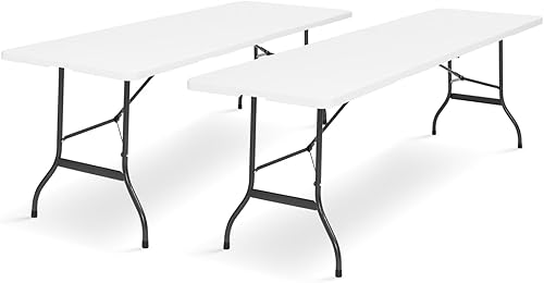 Set di 2 tavoli pieghevoli portatili 180 cm per campeggio o ricevimento - Ysert