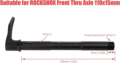 Spiedino Anteriore per Bicicletta, Perno Passante Leggero per Bici a Sgancio Rapido per ROCKSHOX (Lunghezza: 158 mm) - Ysert