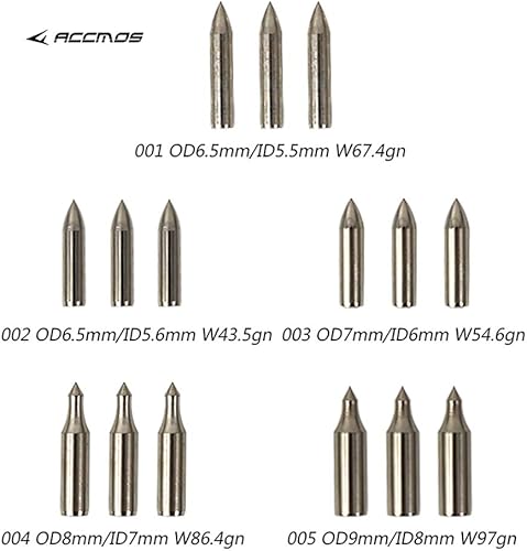 12 pz Acciaio Inossidabile Caccia sul Campo Punta della Freccia, per OD 5,5 mm 5,6 mm 6 mm 7 mm 8 mm Legno di bambù Freccia Shaft Freccia Testa Frecce Accessorio - Ysert