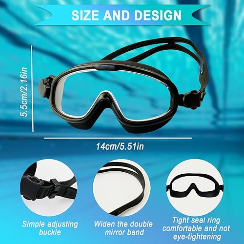 Occhialini Nuoto, Anti Nebbia Occhiali Piscina Adulto, Occhialini Mare, Maschera Nuoto, Occhiali Da Sub Adatto A Uomini, Donne, Adulti E Adolescenti, Visione Chiara A 180°Con Protezione Uv - Ysert