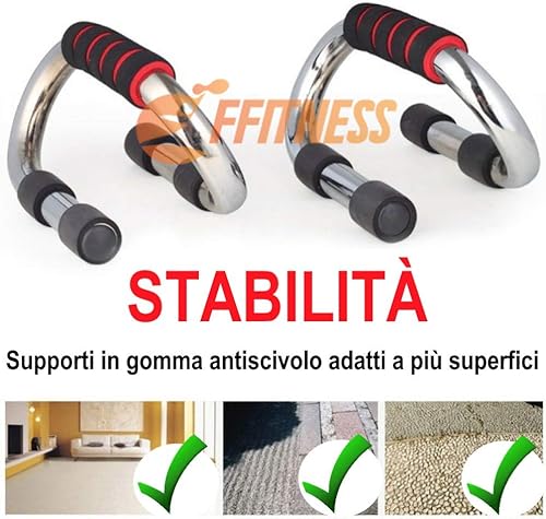 Push Up Stand Bars | Maniglie Per Flessioni Piegamenti Pettorali Spalle Addominali Schiena Tricipiti | Accessori in acciaio per Home Fitness Palestra (Blu) - Ysert