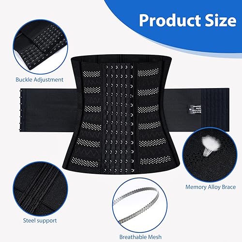 IVEOPPE Waist Trainer da donna, cintura addominale, vita per allenamento fitness, uomo e donna, modellante, Nero , M - Ysert