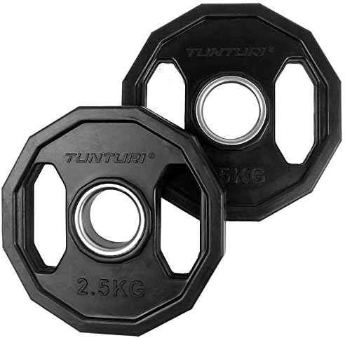 Tunturi Black Peso Palestra Olimpionico - Disco Palestra Gommato - Nero - 10 kg, Unisex – Adulto, Black, 1 - Ysert