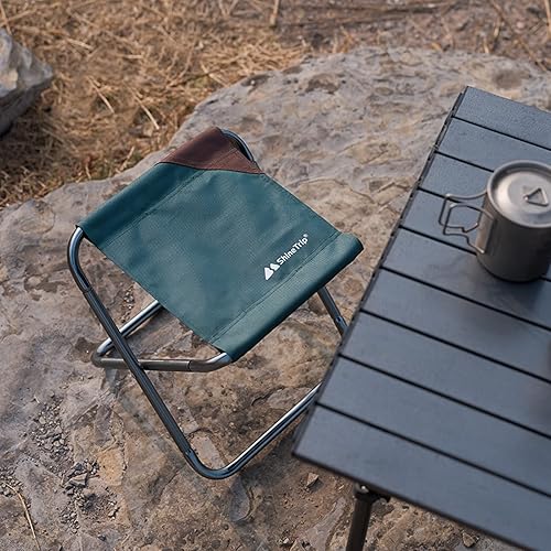 TRIWONDER Sgabello Pieghevole Portabile Campeggio Sedia Pieghevole Leggero Alluminio Seggiolino Richiudibile Sgabello da Pesca Spiaggia Mare Picnic - Ysert