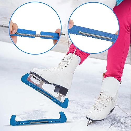 Generico Paralame Pattini da Ghiaccio, Protezioni per Lame per Pattini da Ghiaccio Regolabile, Coperture per Protezioni per Lame per Pattini da Hockey su Ghiaccio in Plastica con Molla - Ysert