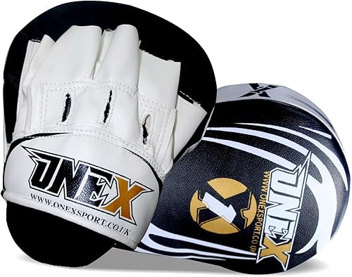 ONEX Focus Pads, Hook & Jab muffole, Boxe per addestramento, Resistente Pelle Sintetica Curvo Gancio a mantide e Cuscinetti per Colpi rapidi - Ysert