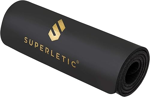 SUPERLETIC Yoga & Fitness Mat, Antiscivolo con Cinghia per Trasporto, Rispetta la Pelle, Tappetino Allenamento & Sport, Spesso & comodo per Forza Muscolare, Pilates, Palestra a Casa (180 x 60 x 1.5 cm) - Ysert